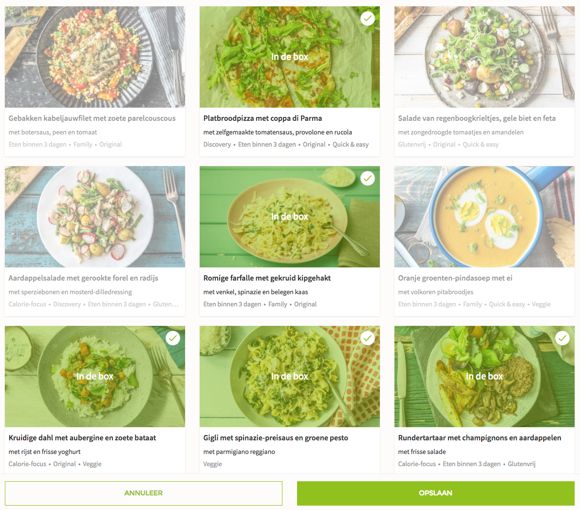 recepten kiezen bij HelloFresh