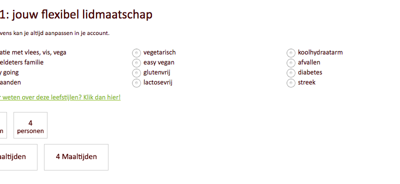 stap 1 ekomenu - kies je levensstijl