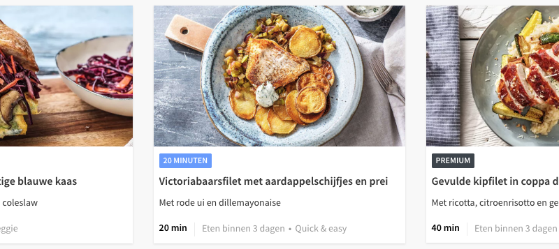 premium gerechten bij HelloFresh