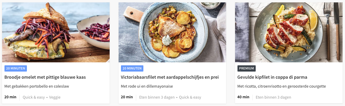 premium gerechten bij HelloFresh