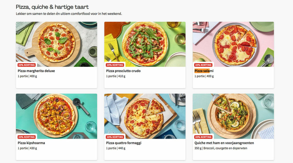 Kantenklare pizza bij je HelloFresh Box Maaltijdbox